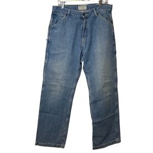 VTG‎ American Eagle Jeans Mens 32x32 Blue Carpenter Light Wash Y2K Denim Worker